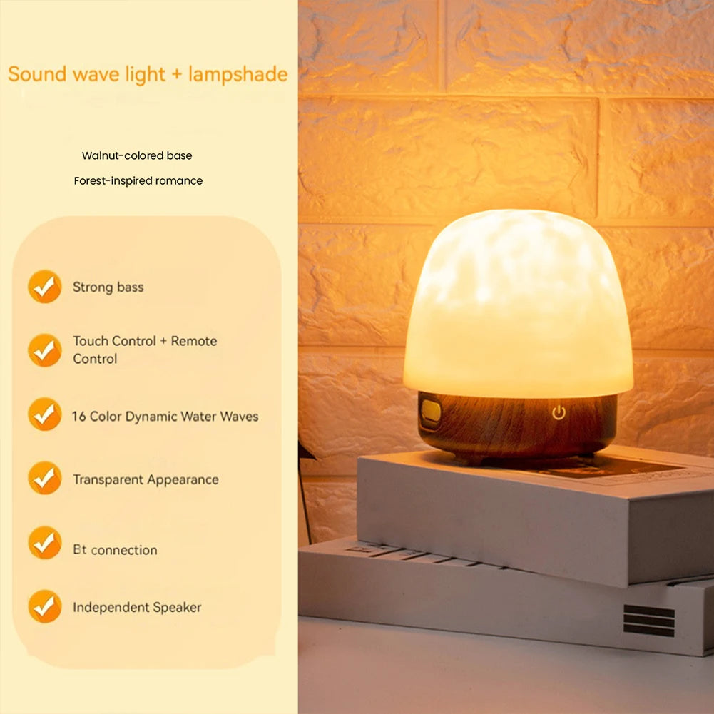 Ocean Wave Projector Light 16 Colors Atmosphere Lights with Remote & Touch Control Bluetooth Speaker Projector Night Lights