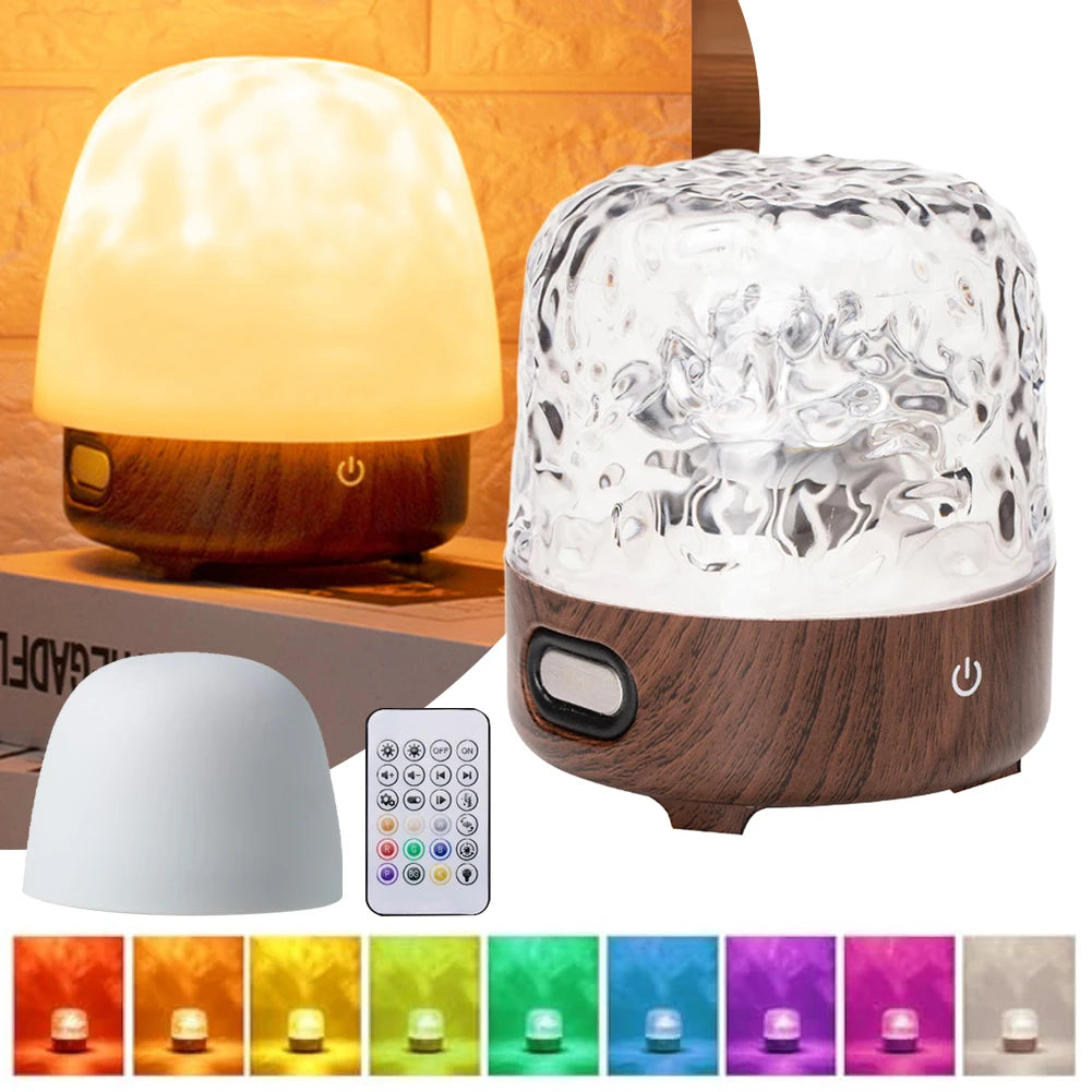 Ocean Wave Projector Light 16 Colors Atmosphere Lights with Remote & Touch Control Bluetooth Speaker Projector Night Lights