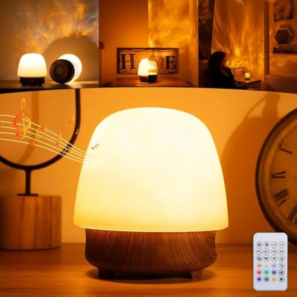 Ocean Wave Projector Light 16 Colors Atmosphere Lights with Remote & Touch Control Bluetooth Speaker Projector Night Lights